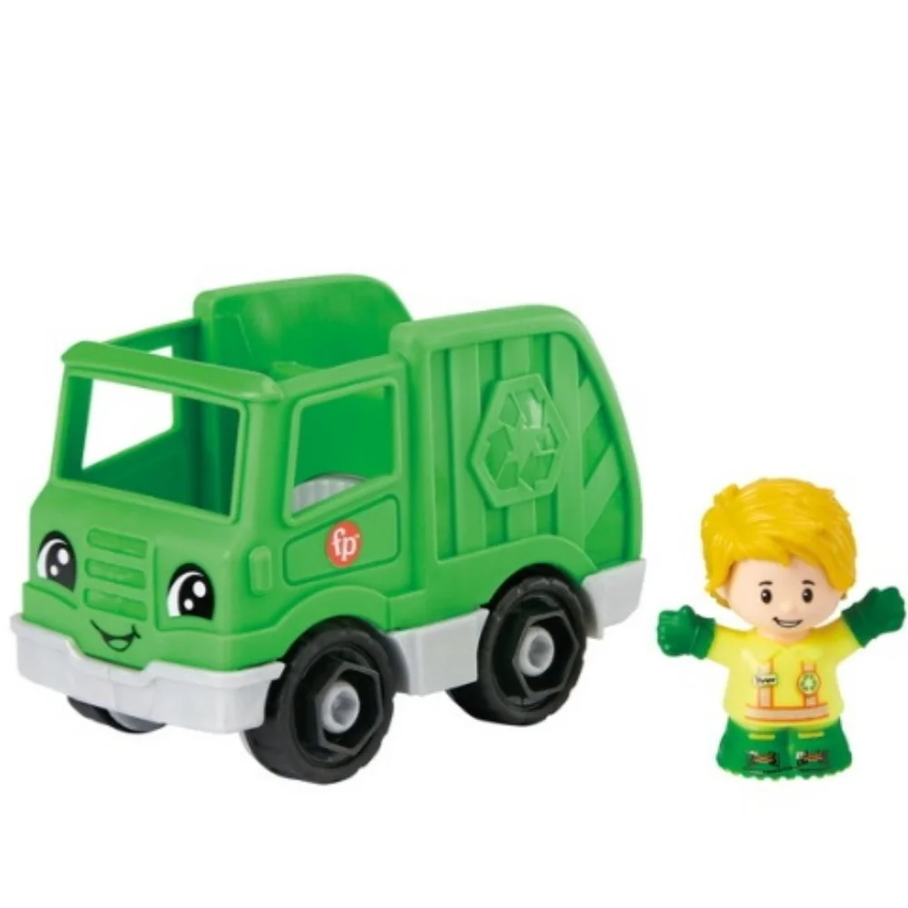 🎉 Fisher-Price Little People Construction Bulldozer Recycle Trash Truck NWT